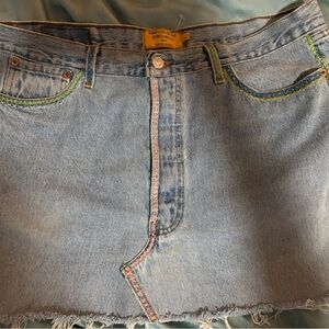Vintage 501 Levi Jean miniskirt by “what goes around comes around” 34w